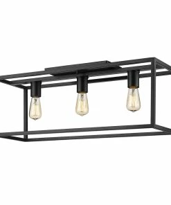 Golden Lighting American Farmhouse Wesson Flush Mount - 26"