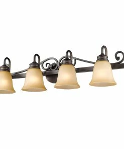 Golden Lighting Belle 4 Light Bath Vanity American Farmhouse