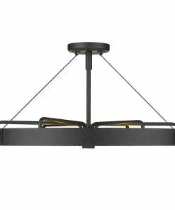 Golden Lighting Vaughn Medium Semi-Flush American Farmhouse