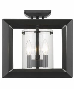 Golden Lighting Smyth 12" Semi-Flush (Low Profile) American Farmhouse