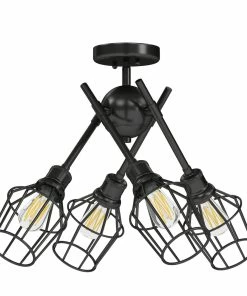 Golden Lighting American Farmhouse Axel Semi-Flush (with Shades) - Closeout