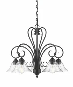 Golden Lighting American Farmhouse Homestead 5 Light Nook Chandelier