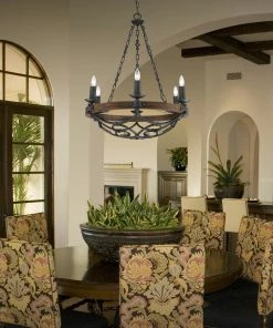 Golden Lighting American Farmhouse Madera 6 Light Chandelier