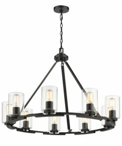 Discount 🛒 Golden Lighting Monroe 9 Light Chandelier American Farmhouse ❤️ 9 Golden Lighting Monroe 9 Light Chandelier American Farmhouse