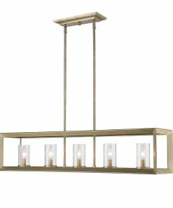 Discount 😉 Golden Lighting Smyth 5 Light Linear Pendant American Farmhouse ⌛ 45 Golden Lighting Smyth 5 Light Linear Pendant American Farmhouse