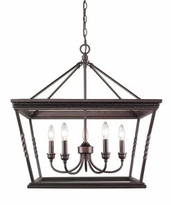 Golden Lighting Davenport 5 Light Chandelier American Farmhouse