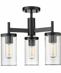 Golden Lighting American Farmhouse Winslett 3 Light Semi-Flush
