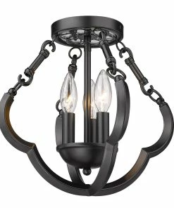 Golden Lighting Saxon 12" Semi-Flush American Farmhouse