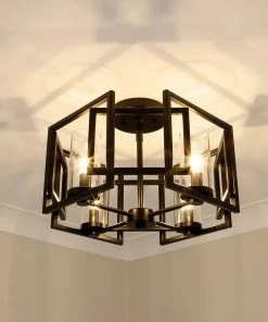 Golden Lighting Marco Flush Mount American Farmhouse