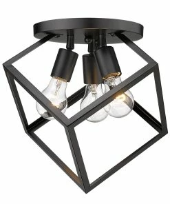 Golden Lighting Cassio 3 Light Semi-Flush American Farmhouse