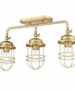 Golden Lighting Seaport 3 Light Bath Vanity American Farmhouse