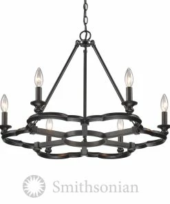 Golden Lighting American Farmhouse Saxon 6 Light Chandelier
