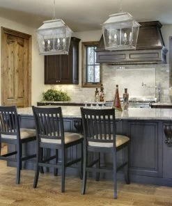 Golden Lighting Abingdon 4 Light Pendant Lantern American Farmhouse