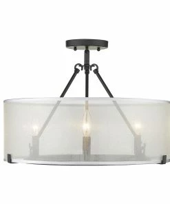 Golden Lighting Alyssa 3 Light Semi-Flush - Short Rod Only