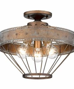 Golden Lighting Ferris Semi-Flush American Farmhouse