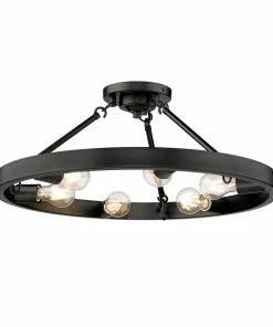 Golden Lighting American Farmhouse Castile 6 Light Semi-Flush