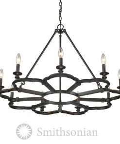 Golden Lighting American Farmhouse Saxon 9 Light Chandelier