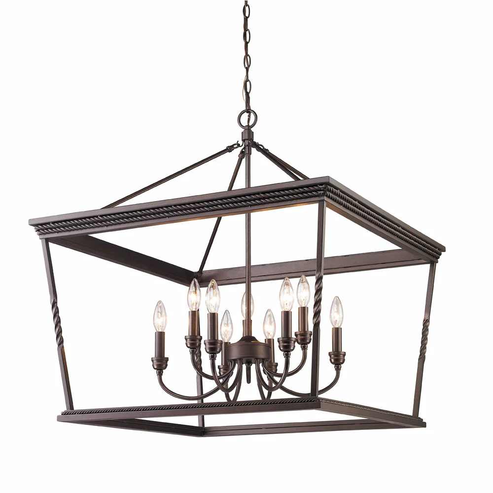 Brand new โจ Golden Lighting Davenport 2 Tier - 9 Light Chandelier - Closeout American Farmhouse ๐ 5 Golden Lighting Davenport 2 Tier - 9 Light Chandelier - Closeout American Farmhouse