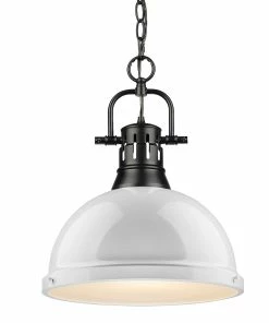 Golden Lighting American Farmhouse Duncan 1 Light Pendant With Chain