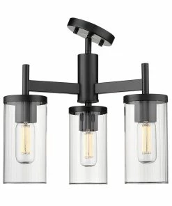 Golden Lighting American Farmhouse Winslett 3 Light Semi-Flush