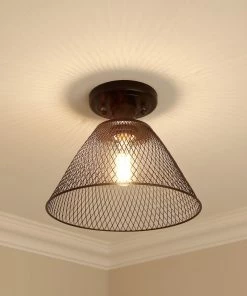 Golden Lighting Carver Semi-Flush American Farmhouse