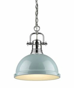 Golden Lighting American Farmhouse Duncan 1 Light Pendant With Chain