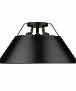 Golden Lighting Orwell 3 Light Flush Mount American Farmhouse