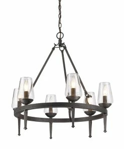Golden Lighting Marcellis 6 Light Chandelier American Farmhouse