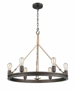 Golden Lighting American Farmhouse Chatham 6 Light Chandelier