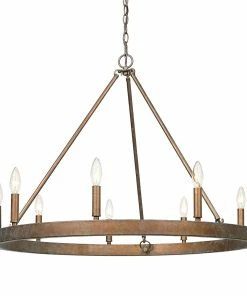 Cheap โ Golden Lighting Carraway 9 Light Chandelier American Farmhouse ๐ 9 Golden Lighting Carraway 9 Light Chandelier American Farmhouse