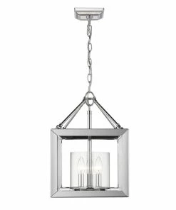 Golden Lighting Smyth Semi-Flush (Convertible) (Chrome & Clear Glass) American Farmhouse