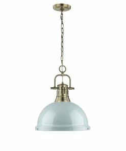 Golden Lighting American Farmhouse Duncan 1 Light Pendant With Chain