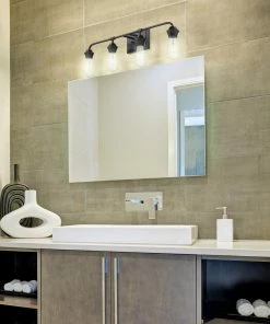 Golden Lighting Ormond 4 Light Bath Vanity American Farmhouse