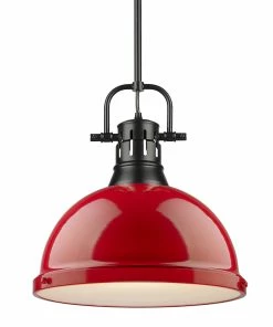 Hot Sale ๐คฉ Golden Lighting Duncan 1 Light Pendant With Rod American Farmhouse ๐ 69 Golden Lighting Duncan 1 Light Pendant With Rod American Farmhouse