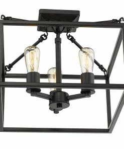 Golden Lighting American Farmhouse Wesson Semi-Flush