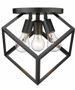 Golden Lighting Cassio 3 Light Semi-Flush American Farmhouse